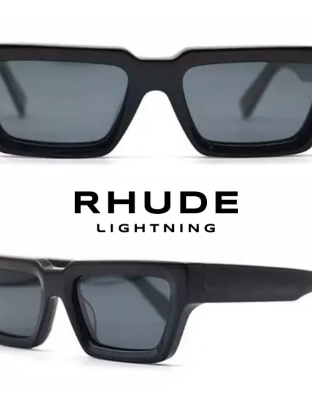 RHUDE lightning retro sunglasses - classic black